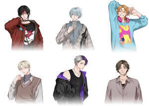 声優男性ユニットプロジェクト「Soul of Sole」の(上段左から)鼓志貫颯真、律儚碧生、霓音瑠星、(下段左から)Zii、智歌崎湊、ユウリ