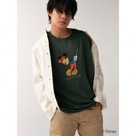 }EJC̃uhuKEEN AND INTENSEvFGOLF MICKEY MOUSE:TEE(DARK GREEN)iCjDisney