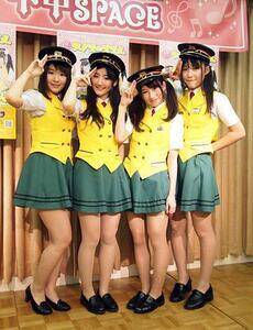 鉄道アイドル「ステーション♪」のメンバー。左から三江彩花、金城成美、加藤一華、南寧々(C)ORICON DD inc.