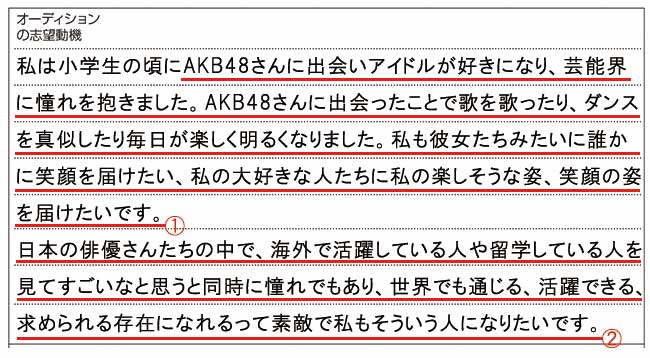 オーディション用紙レベルアップ講座 2 特集 Deview デビュー